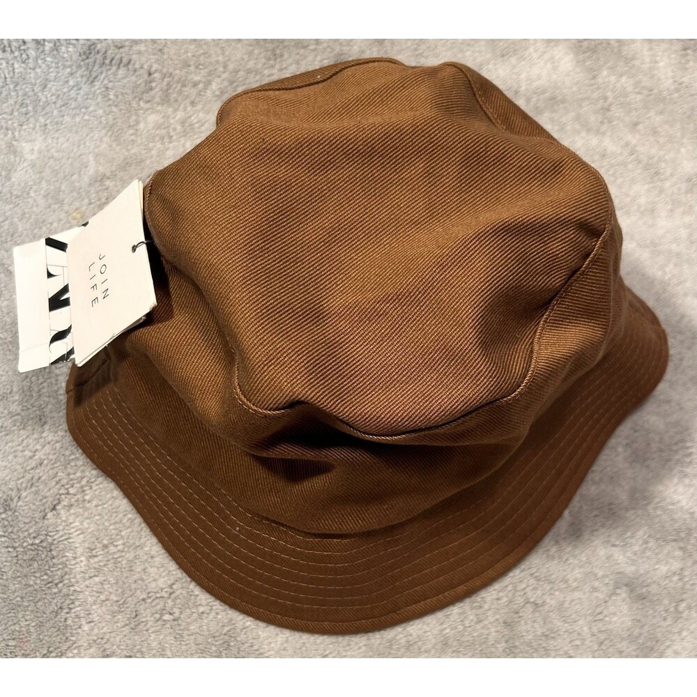 New zara Copper Brown bucket brimmed hat cap beach hat